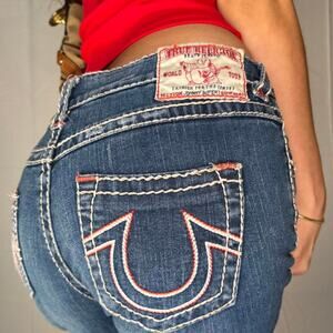 Y2K True Religion Low Rise Wide Leg Denim